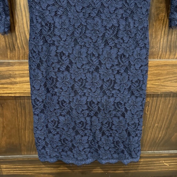 Diane Von Furstenberg Dress 2 Blue Lace Zarita Lace Sheath Dress DVF - Picture 4 of 13